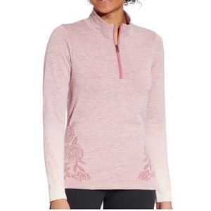 NWT CALIA Seamless 1/4 Zip LS Mesa Rose Top